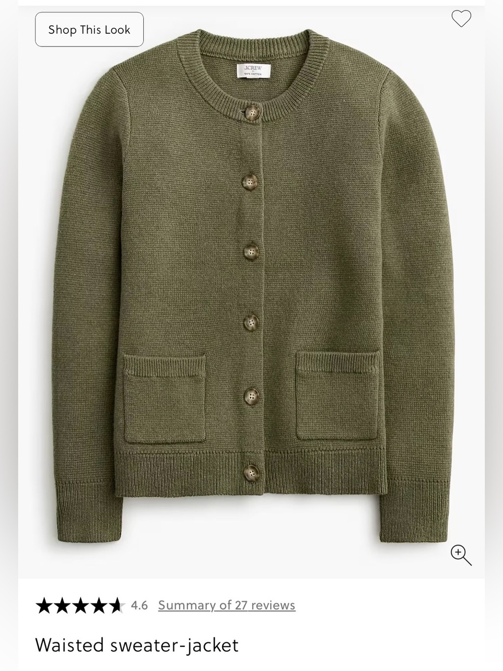 J.Crew Career Professional Waisted Sweater Jacket Quiet Luxury Heritage Prep